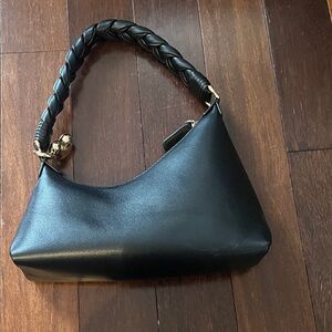 Aupen Nirvana Shoulder Bag in Noir with Braided Handle